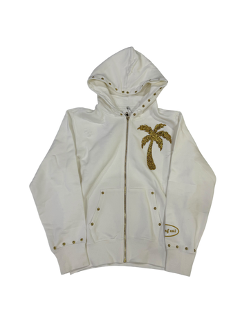 Root of Evil Diamond Palm Tree Hoodie Gold