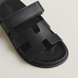 Hermes Chypre Sandal Noir Calfskin Leather (W)