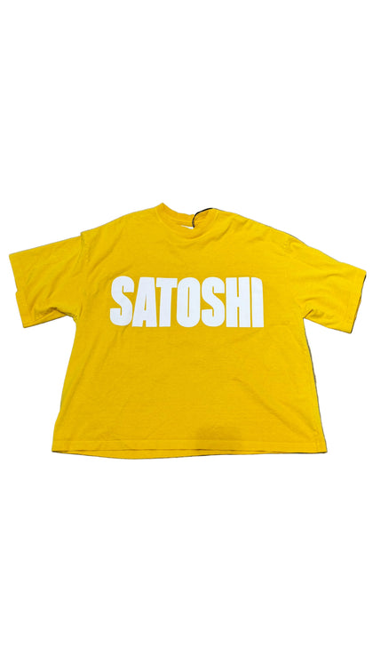 Satoshi Nakamoto Logo Impact T-Shirt Yellow