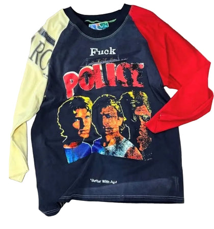 BETTER WITH AGE F THE POLICE TEE LONG SLEEVE  - BLACK