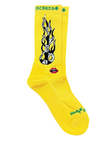 Chrome Hearts Matty Boy Flame Socks Yellow