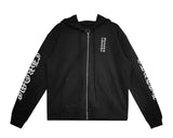 Chrome Hearts Vertical Logo Zip Up Hoodie Black
