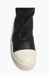 Rick Owens Leather Over-The-Knee Stocking Boots Black and Milk