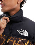 The North Face 1996 Nuptse Down Puffer Jacket Brown Abstract