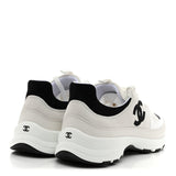Chanel Suede Calfskin Grosgrain Womens CC Sneakers