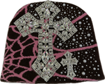 Billionaire Dreams Spider Web Beanie Brown/Pink