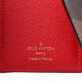 LV Damier Ebene Red Victorine Wallet