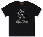 Birth Of Royal Child Pearl Patchwork Short-Sleeve Black