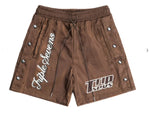 Triple Seven Nylon Button Up Set (Brown)