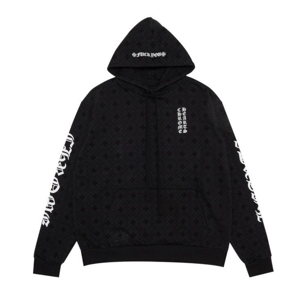 Chrome Hearts Monogram Vertical Logo Hoodie 'Black