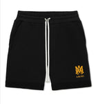 AMIRI - M.A. Wide-Leg Grosgrain-Trimmed Cotton-Jersey Drawstring Shorts - Black