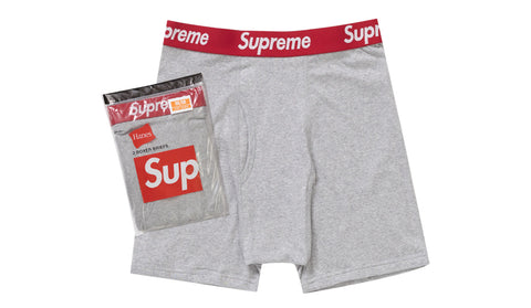Supreme Hanes Boxer Briefs (2 Pack) Heather Grey