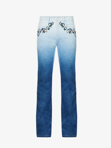 CASABLANCA Blue Embroidered Jeans