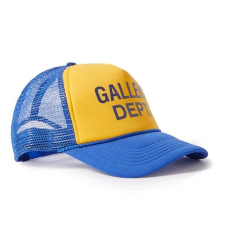 GALLERY DEPT. - Men's Blue Printed Two-tone Twill And Mesh Trucker Cap