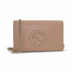 Gucci Camelia Beige Soho Disco Wallet on Chain Crossbody Shoulder Bag