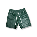 Agni Atelier Leather Green Shorts