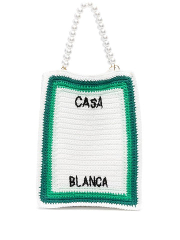 Casablanca Crochet Knit Tote Bag