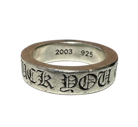 CHROME HEARTS SPACER FUCK YOU SILVER RING