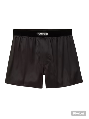 Tom Ford - Velvet-Trimmed Stretch-Silk Satin Boxer Shorts