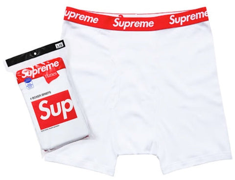 Supreme Hanes Boxer Briefs (4 Pack) White