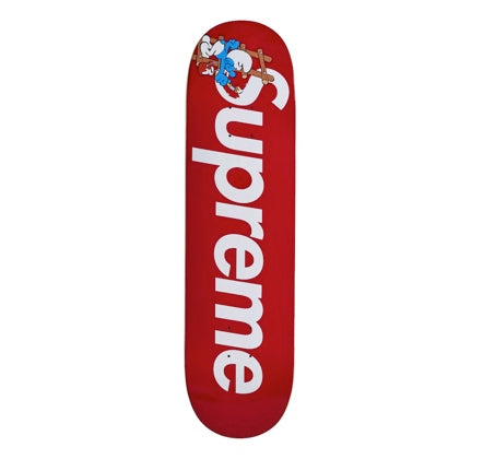 Supreme Smurfs Skateboard Red