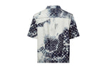 LV Monogram Bandana ShortSleeved Denim Shirt Indigo/White