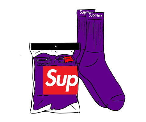 Supreme Hanes Crew Socks (Single) Purple