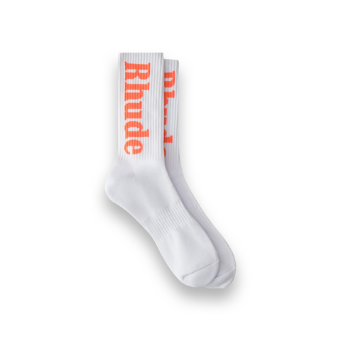 Rhude Vertical Logo Socks Orange