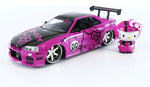 Jada 1:24 Diecast 2002 Nissan Skyline with Hello Kitty Figure