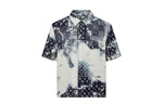 LV Monogram Bandana ShortSleeved Denim Shirt Indigo/White