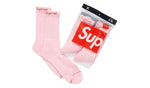 Supreme Hanes Crew Socks (4 Pack) Pink