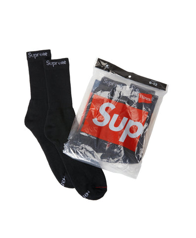 Supreme Hanes Socks (4 Pack) Black